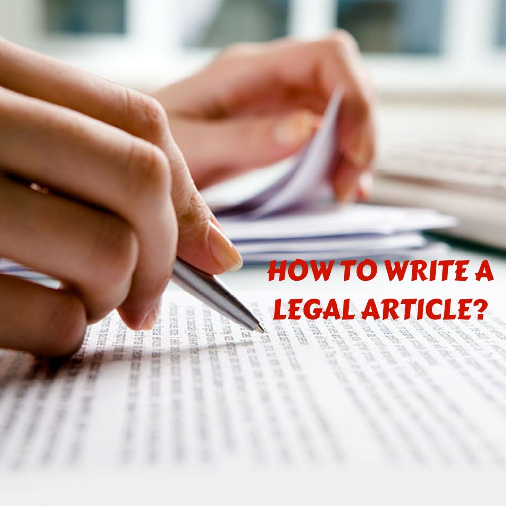 Format for Writing a Legal Article