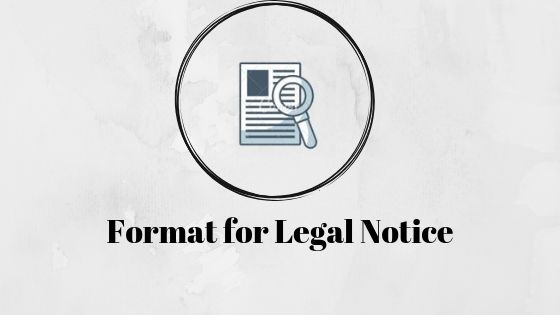 Format for Legal Notice