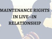 MAINTENANCE RIGHTS IN LIVE –IN RELATIONSHIP