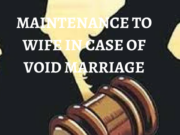 Maintenance to Wife in Case of Void Marriage