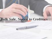 Model Format of Bulk Sale, Notice to Creditors
