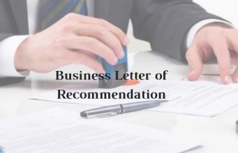 Model Format of Business Letter of Recommendation