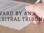 Award by an Arbitral Tribunal