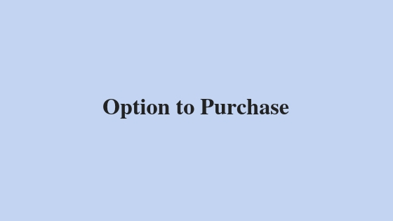 Option to Purchase