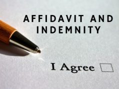 Affidavit and Indemnity
