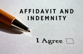 Affidavit and Indemnity