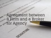 Agreement between a Firm and a Broker for Agency
