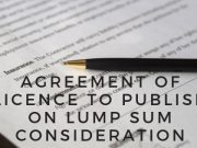 Agreement of Licence to Publish on Lump Sum Consideration