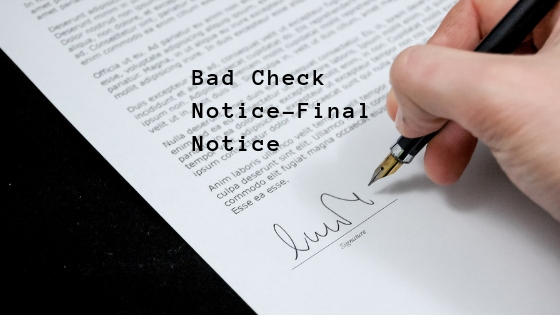 Bad Check Notice-Final Notice