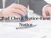 Bad Check Notice-First Notice
