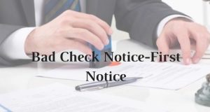 Bad Check Notice-First Notice