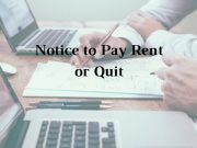 Notice to Pay Rent or Quit