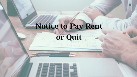 Notice to Pay Rent or Quit