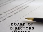 Board of Directors Meeting, Agenda