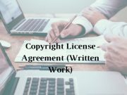Copyright License Agreement (Written Work)