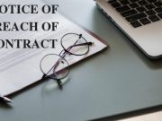 NOTICE OF BREACH OF CONTRACT