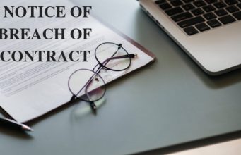 NOTICE OF BREACH OF CONTRACT