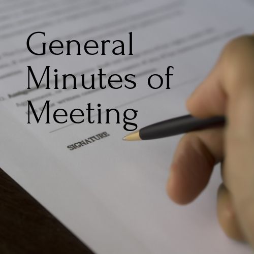 General Minutes of Meeting