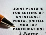 Joint Venture For Setting Up An Internet Portal (Initial Mou For Participation)