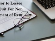 Lessor to Lessee to Quit For Non Payment of Rent