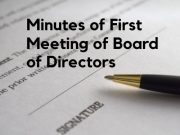 Minutes of First Meeting of Board of Directors