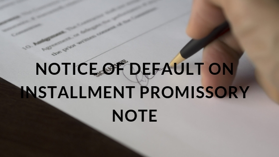 notice of default on promissory note sample