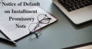 Notice of Default on Installment Promissory Note