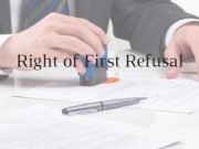 Right of First Refusal