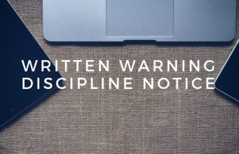 Written Warning Discipline Notice