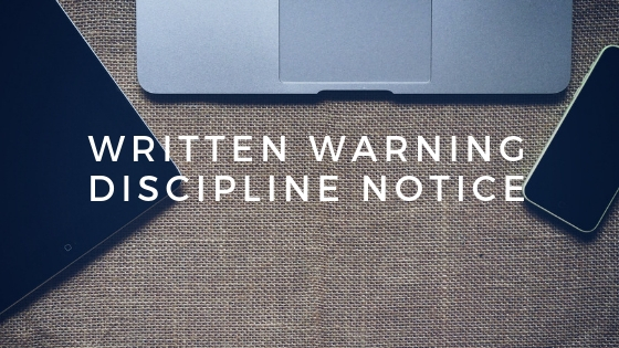 Written Warning Discipline Notice