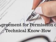 Agreement for Permission of Technical Know-How