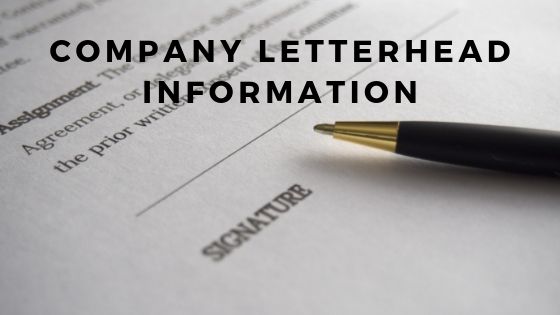 Company Letterhead Information