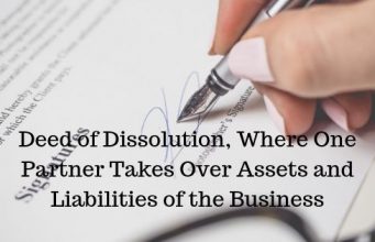 Deed of Dissolution, Where One Partner Takes Over Assets and Liabilities of the Business