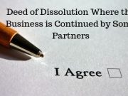 Deed of Dissolution Where the Business is Continued by Some Partners