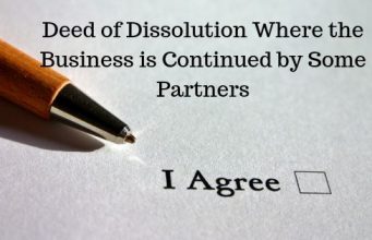 Deed of Dissolution Where the Business is Continued by Some Partners