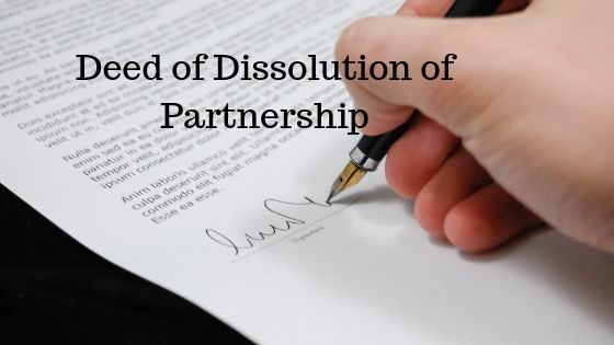 Deed of Dissolution of Partnership