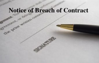 Notice of Breach of Contract