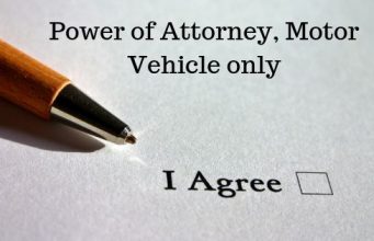 Power of Attorney, Motor Vehicle only