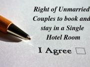 Right of Unmarried Couples to book and stay in a Single Hotel Room