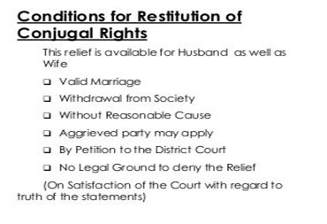 restitution of conjugal rights and divorce