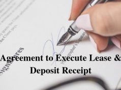 Agreement to Execute Lease & Deposit Receipt