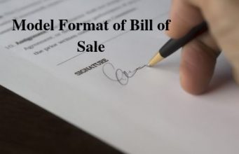 Model Format of Bill of Sale