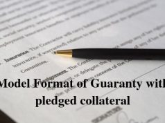 Model Format of Guaranty with pledged collateral