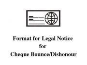 Format for Legal Notice for Cheque Bounce/Dishonour