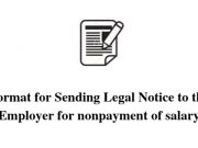 Format for Sending Legal Notice to the Employer for nonpayment of salary