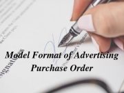 Model Format of Advertising Purchase Order