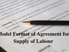 Model Format of Agreement for Supply of Labour