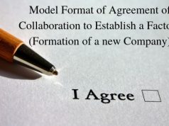 Model Format of Agreement of Collaboration to Establish a Factory (Formation of a new Company)