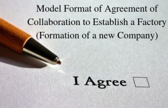 Model Format of Agreement of Collaboration to Establish a Factory (Formation of a new Company)