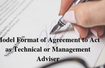 Model Format of Agreement to Act as Technical or Management Adviser